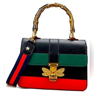 Bee Red & Green Crossbody Handbag